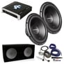 (2) Rockford Fosgate Prime R2D4-10 + Ported Sub Box + Amplifier + Amp Kit(Blue) Image 1