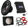 Boss Audio P12SVC Subwoofer + Shallow Enclosure + Amplifier & Amp Kit Image 1
