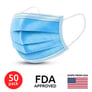 (50 Pack) XRGO 3 Layer Disposable Protective Face Masks (MM3952) Image 1