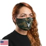 Victor Fitness VM25WC Green-Brown Camo Reusable Cloth Face Mask w/ White Logo Image 1