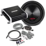 Kicker 500W Monoblock Amplifier + Alpine 8" Subwoofer + Belva Amp Kit Image 1