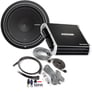 Kicker 500W Monoblock Amplifier + Rockford Fosgate 15" Subwoofer + Belva Amp Kit Image 1