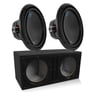 (Pair) Planet Audio 12" Subwoofers + Dual 12" Ported Sub Box Image 1