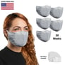 (20-Count) XRGO XM25GR Gray Cloth Reusable Face Mask + 100 Filters Image 1