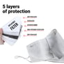 (10-Count) XRGO XM25WH Plain White Cloth Reusable Face Mask + 50 PM.2 Filters Image 6