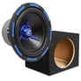 Power Acoustik MOFOS-12D4 + NVX XMDFS121 Sealed Single 12" Subwoofer Enclosure Image 1