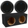 (2) Planet Audio AC10D Subwoofers + NVX Sealed Dual 10" Enclosure Image 1