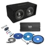 NVX Dual 10" Complete Bass System w/ Ported Box, Amp, and Wiring Kit Image 1