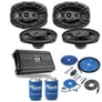 2 Pairs Kicker 6x9" Speakers (DSC6930) + NVX Amp w/ Free Amp Install Kit Image 1