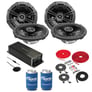 2 Pairs Kicker 6.5" Speakers (DSC650) + KEY200.4 Amp w/ Free Amp Install Kit Image 1