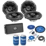 2 Pairs Kicker 6.5" Speakers (DSC650) + NVX VADM4 v2 w/ Free Amp Install Kit Image 1