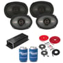 2 Pairs Kicker 6x9" Speakers (KSC69) + KEY200.4 Amp w/ Free Amp Install Kit Image 1