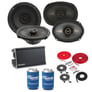 Kicker 2 Pairs Speakers (KSC65, KSC69) + Amp (CXA360.4) w/ Free Amp Install Kit Image 1