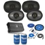 2 Pairs Kicker 6x9" Speakers (KSC69) + NVX NDA6004 w/ Free Amp Install Kit Image 1