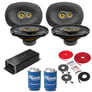 Kicker Pair 6x9" Speakers (CSC693) + KEY200.4 Amp w/ Free Amp Install Kit Image 1