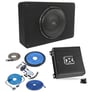 NVX BXSQ112 12" Subwoofer Enclosure + Monoblock Amplifier + Amp Kit Image 1