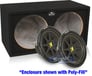 600W Pair of Kicker C124 Subwoofers + Sealed Enclosure Bass Package Image 1