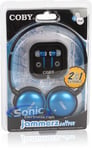 Coby CV140BLU Blue Jammerz DJ Style Headphone and Earbud Combo Image 2