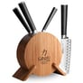 Ginsu 7107 5pc Round Bamboo Block Prep Set Image 1